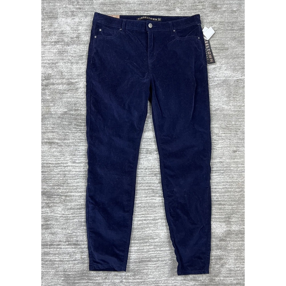 NEW Tinseltown Juniors Pants Size 15 Navy Blue‎ Corduroy Skinny Stretch NWT